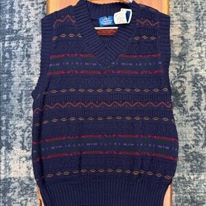Vintage *rare find* Pendleton Lobo Sweater Vest with Navy and Orange NWT 0283